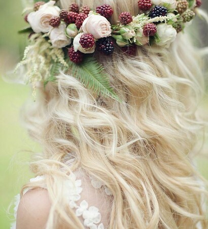 laurel, bridal and raspberry