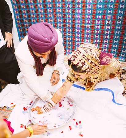 sikh wedding, sikh groom and punjabi bride