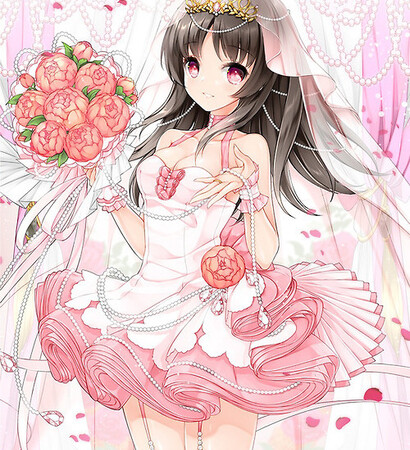 animegirl, wedding dress and kawaii