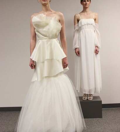white, wedding dress and fashion show