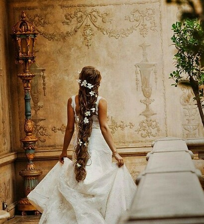 marriage, hair art and dress