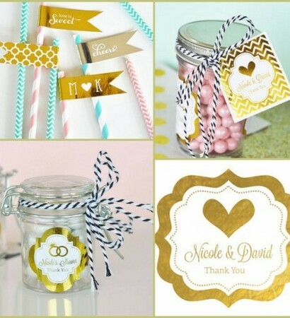 bridal shower, gold wedding and gold wedding labels