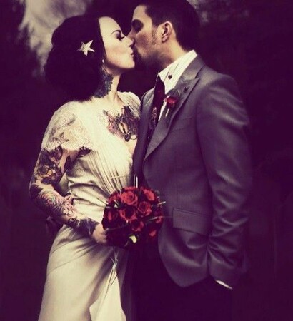 tattooed couples, tattooed weddings and Tattoos
