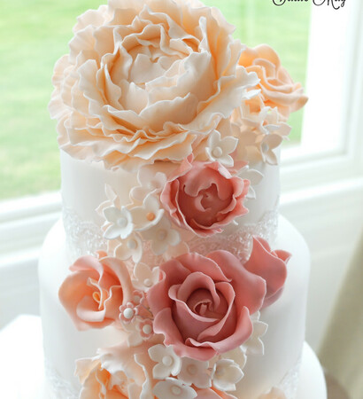 sadie may cakes, wedding cake and peone
