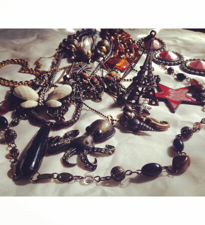 heart necklace, butterfly necklace and necklace