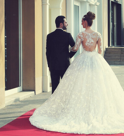 bride, wedding dress and grown