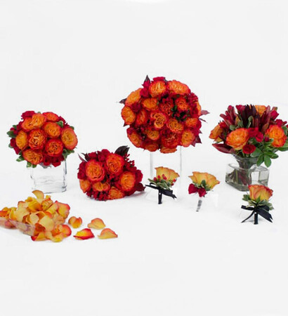 bridesmaids, boutonniere and bouquet