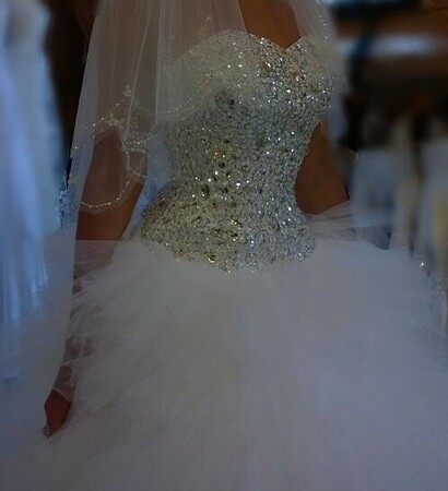 corset, crystal and wedding dress