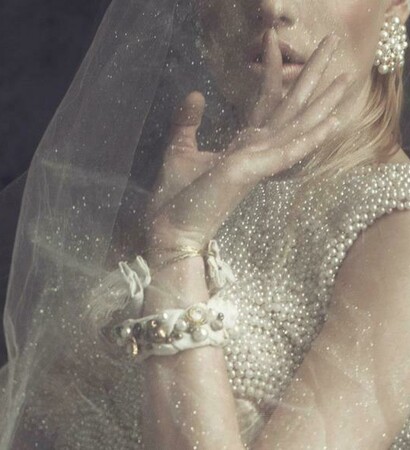 love, tulle and beaded pearls