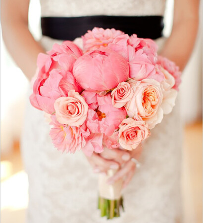 pink flowers, bridal bouquet and pink wedding flowers