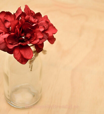 hair accessory, u pin and red flower