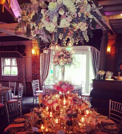 wedding decorating ideas, hanging flower decoration and wedding venues