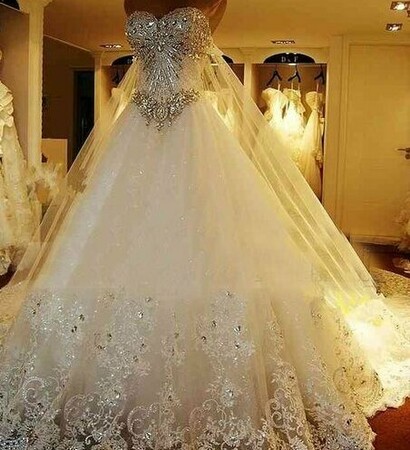 big dress, white and bride