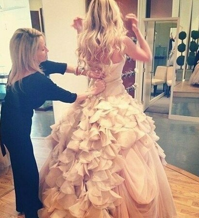 ruffles, big dress and bride
