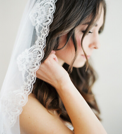 once wed, veil and wedding veil
