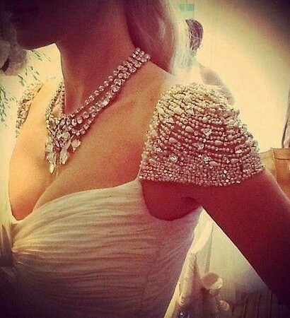 necklace, weddingdress and details