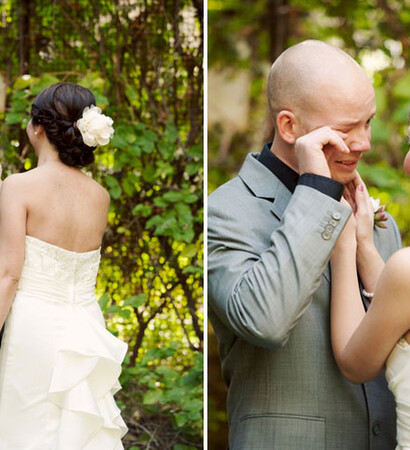 reaction, groom and bride