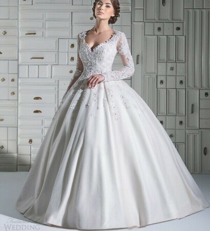 wedding dress, lace and beading