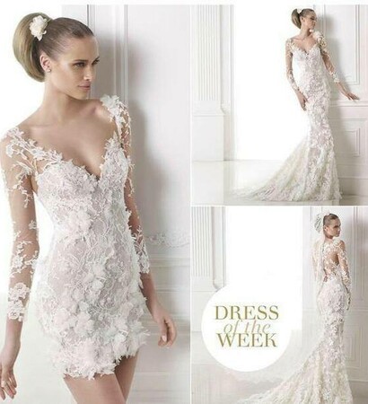 dress, lace and Pronovias