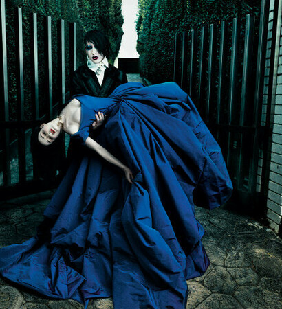 bride, goth and blue