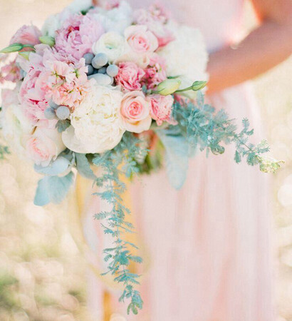 flowers, bouquet and blush
