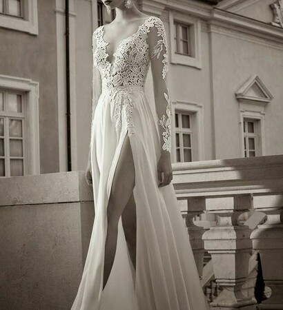 white, slit and lace