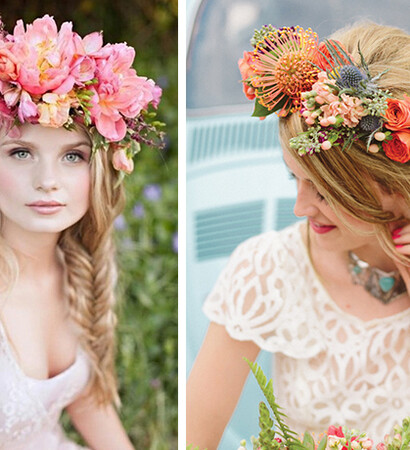 weddings, floral crowns and fashion