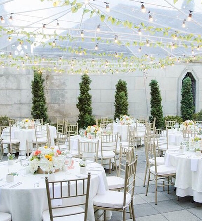 trees, marquee wedding and outside