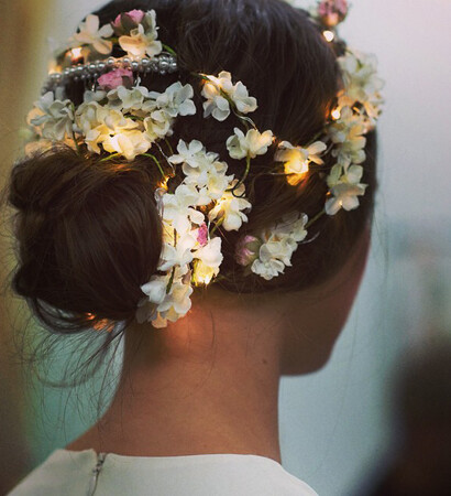 hairstyle, headpiece and light