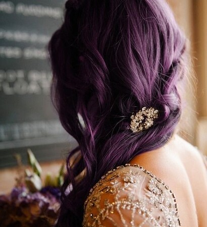 curled, outfits and purple