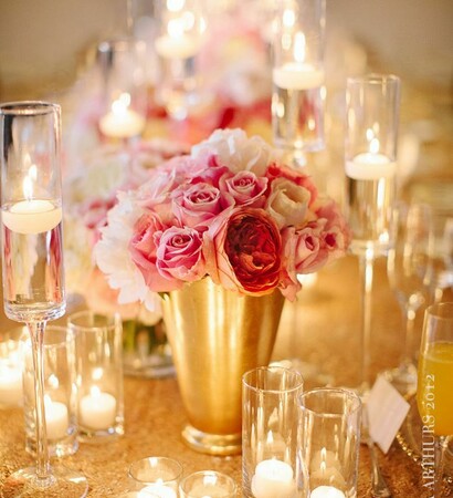 champagne, decorations and glasses