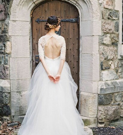 bride, backless and autumn