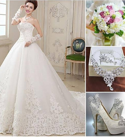 wedding dress, bride and fashion dress