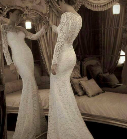 mirror, sexy and wedding dress