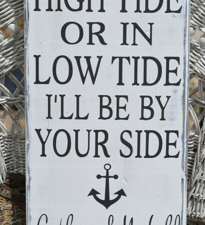 nautical anchor decor, wedding signs and in high tide or low tide