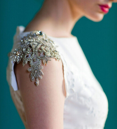 crystals, gown and detail