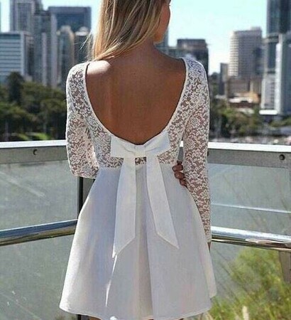 while, lace and dress