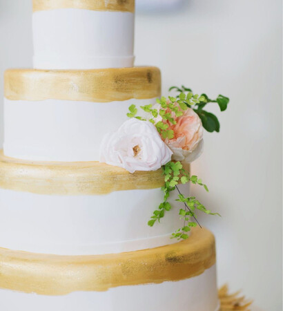 white, gold and pink
