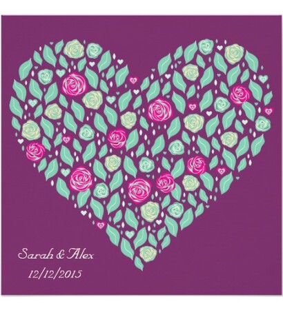 purple, love and wedding invitations