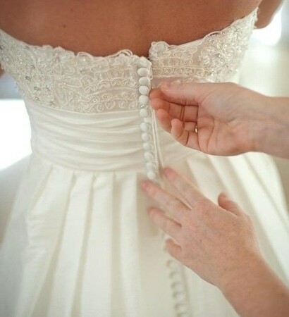 back, wedding dress and view