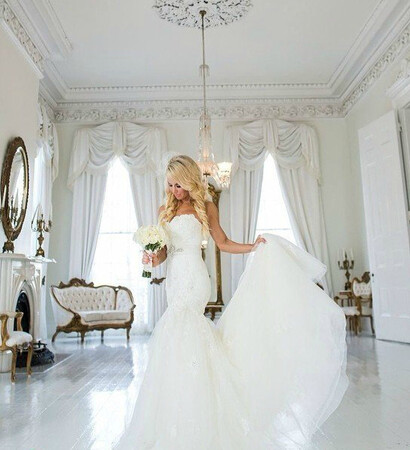 white, wedding dress and glitter