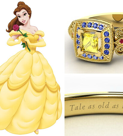 belle, tale as old as time and ring