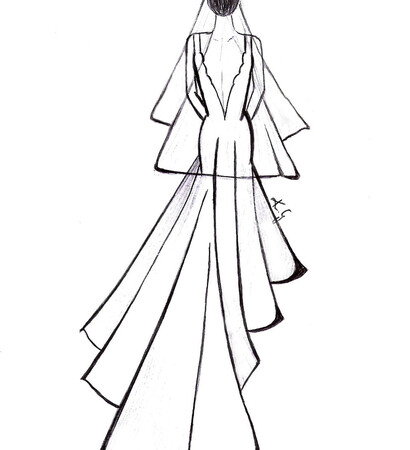 women, sketch and dress