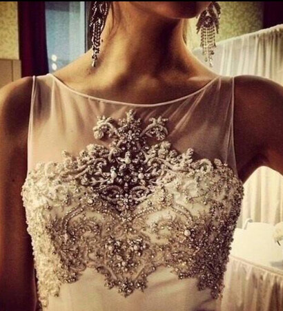 glamour, wedding dress and tan