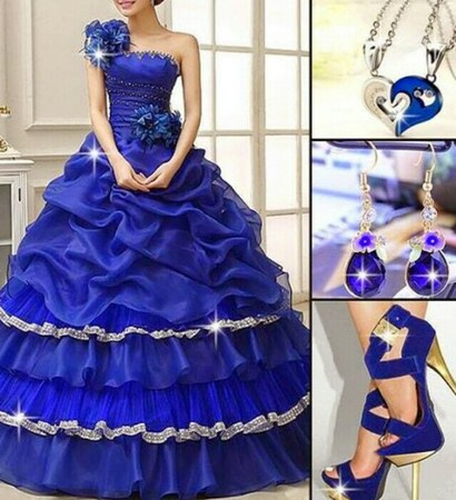 blue, dress and wedges