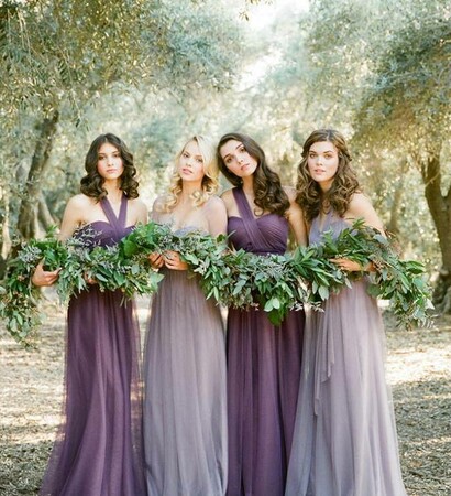 maid of honor, purple and hood