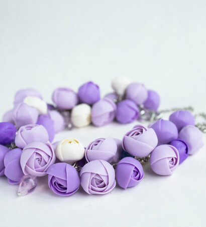 unique necklace, ranunculus rose and wedding necklace