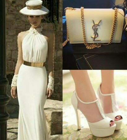 dress, bag and look