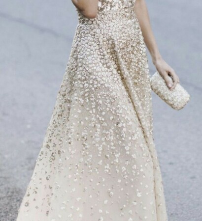 sparkles, clutch and dress