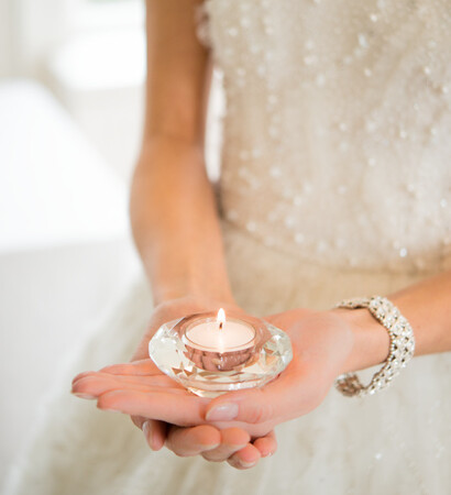 crystal, candle and tealight
